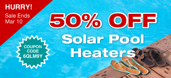 50% solar pool heater sale