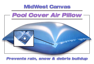 Pool cover air outlet pillow