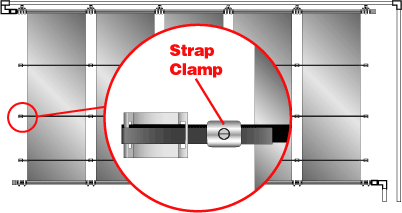 Solar Panel Roof Kit Diagram with Use of Strap Clamp