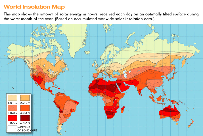 solar insolation map