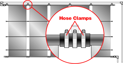 Solar Panel Roof Kit with Hose Clamps Diagram