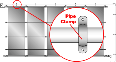 Solar Panel Roof Kit with Pipe Clamp Diagram