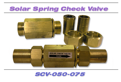 SCV-050-075 solar spring check valve