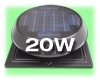 SunRise Solar Attic Fan - Round - with 22 Watt Attached Solar Panel for south facing roofs. Flat Base Model with Thermostat RFB 1250 FT